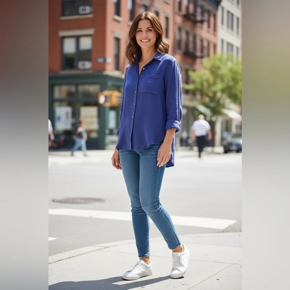 Jessica Simpson violet Button Down Shirt - Picture 2 of 5